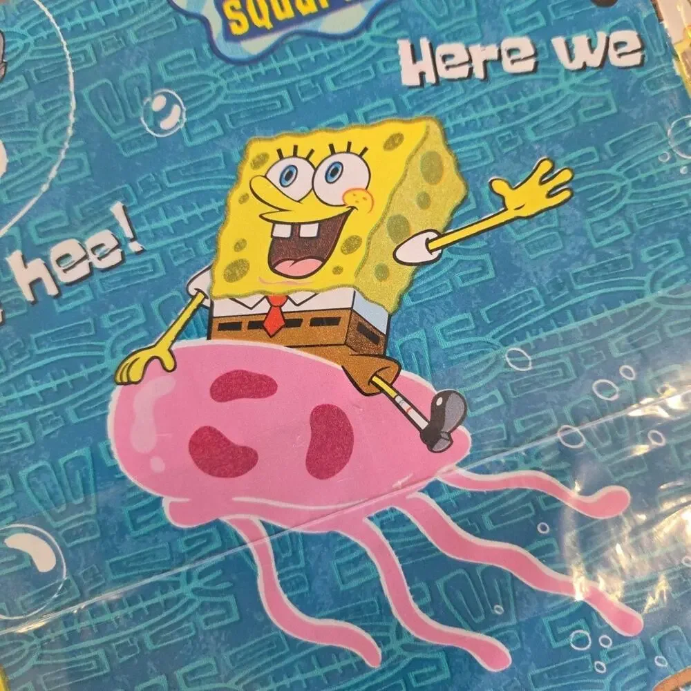 Vintage 2000's SpongeBob Nickelodeon lot of 3 Gibson Gift Wrap Sheets